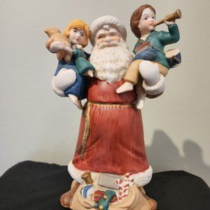 San Francisco Music Box Co. Porcelain Santa We Wish You A Merry Christmas